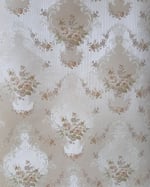 1980s Vintage Crown Wallpaper Rolls - Cottagecore Cream Floral Vinyl 70s - (Set of 4 Rolls) thumbnail 10