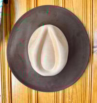 Image 6 of Two Tone Blank Vegan Suede Flat Brim Hats 