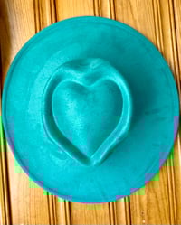 Image 7 of Heart and Arrow Shaped Blank Vegan Suede Flat Brim Hats 