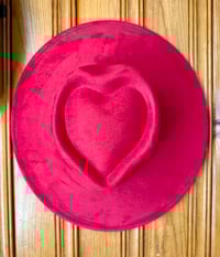 Image 9 of Heart and Arrow Shaped Blank Vegan Suede Flat Brim Hats 