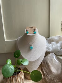 Silver Ice Amazonite Heart Jewellery Set