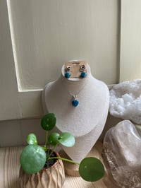 Silver Apatite Heart Jewellery Set