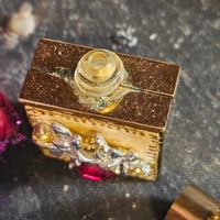 Image 5 of Vintage Bottle of Love and Admiration - Gold floral with Red Stone