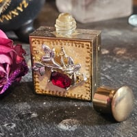 Image 3 of Vintage Bottle of Love and Admiration - Gold floral with Red Stone