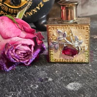 Image 1 of Vintage Bottle of Love and Admiration - Gold floral with Red Stone