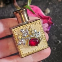 Image 4 of Vintage Bottle of Love and Admiration - Gold floral with Red Stone