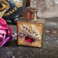 Image 2 of Vintage Bottle of Love and Admiration - Gold floral with Red Stone
