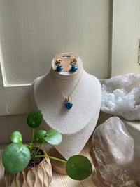 Gold Apatite Heart Jewellery Set