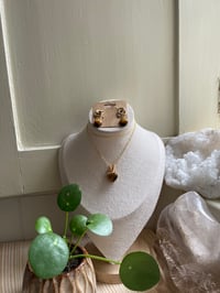 Gold Tigers Eye Heart Jewellery Set