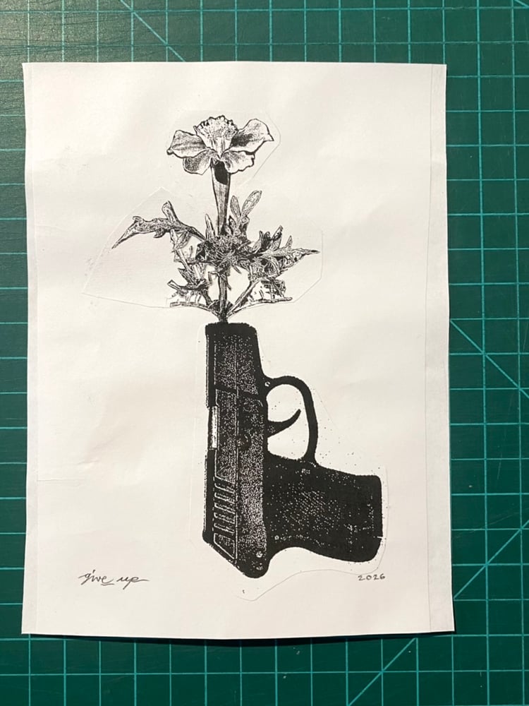 Image of 'flower gun' original collage