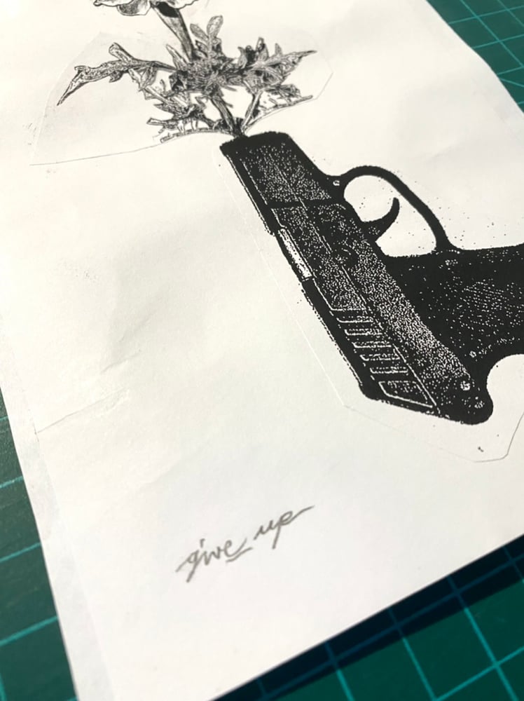 Image of 'flower gun' original collage