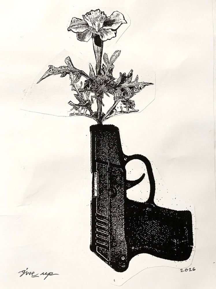 Image of 'flower gun' original collage