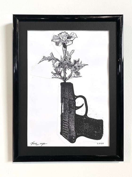 Image of 'flower gun' original collage
