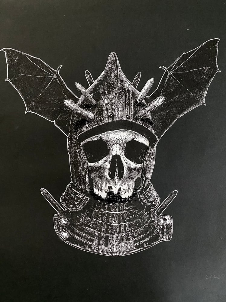 Image of 'winged helmet I' original collage