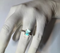 Image 1 of Coffin cut Cambodian Zircon Sterling Silver Ring