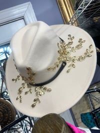 BLINGED OUT IVORY HAT