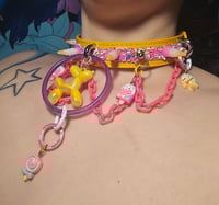 Image 5 of OTT Decora CARNIVAL SWEETS Spiked Choker in orange/purple/pink