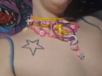 Image 6 of OTT Decora CARNIVAL SWEETS Spiked Choker in orange/purple/pink