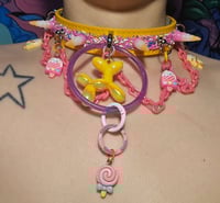 Image 7 of OTT Decora CARNIVAL SWEETS Spiked Choker in orange/purple/pink