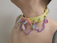 Image 4 of OTT Pastel Goth Batwing Bears and Chain Spiked choker