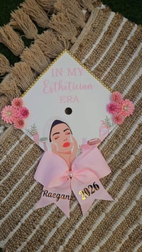 Image 1 of Custom Grad Cap Topper: Personalized Graduation Hat Decoration In My Esthetician Era