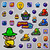 Image 2 of Bomberman '93 Sticker/Magnet Sets (28 Pieces)