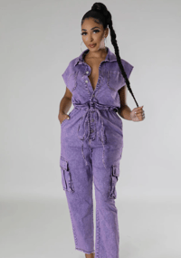 Purple Reign Utility Denim Jumpsuit
