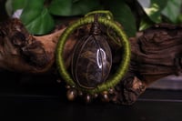 Image 5 of Green linen black moonstone necklace