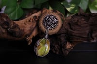 Image 5 of Beige hemp pistachio opal necklace - XS