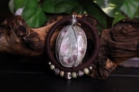 Image 3 of Brown hemp cord ruby fuchsite necklace