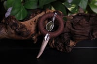 Image 3 of Brown hemp cord antler tip epidote necklace