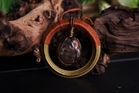 Image 5 of Brass ring orange cotton flower agate necklace