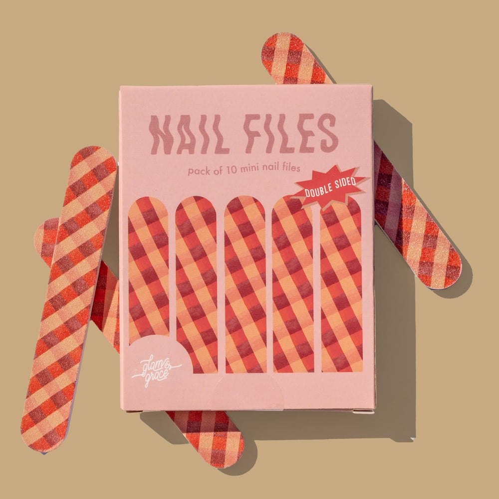 Image of Holiday Checkerboard Nail Files - Red - Limited Edition