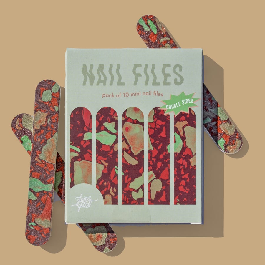 Image of Holiday Terrazzo Nail Files - Red - Limited Edition