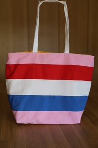 Image 4 of Striped Mathilda Market Tote (yellow interior)