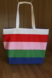 Image 3 of Striped Mathilda Market Tote (purple interior)