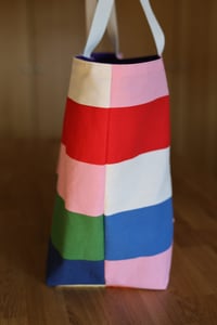 Image 4 of Striped Mathilda Market Tote (purple interior)