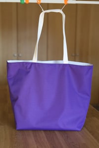 Image 5 of Striped Mathilda Market Tote (purple interior)