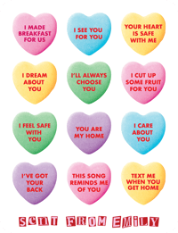 Candy Hearts sticker sheet