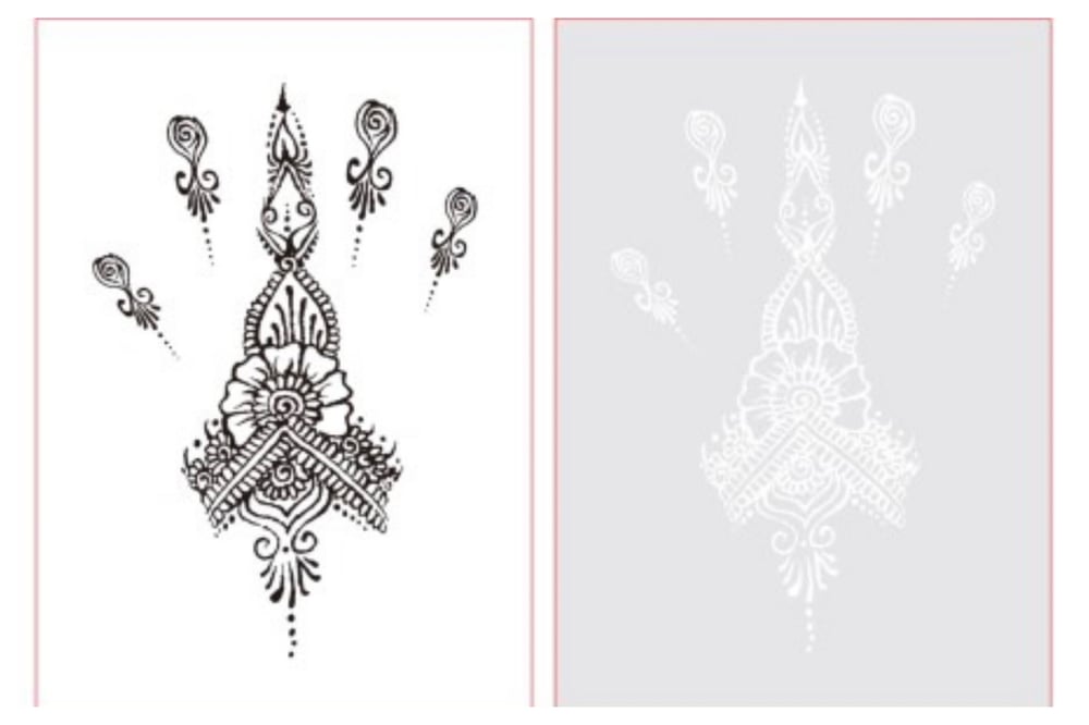 T.O.T Intricate hand henna design (Available in white or black)