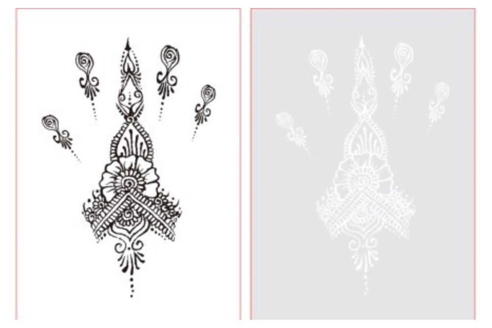 T.O.T Intricate hand henna design (Available in white or black)