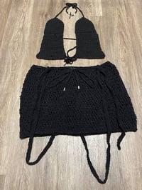Image 1 of Crochet Suspender Skirt With Top, 2 Piece Set