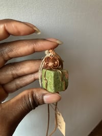 Image 1 of Unakite Cube Necklace 