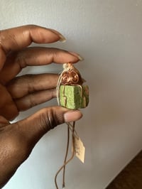 Image 2 of Unakite Cube Necklace 