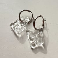 Clear Grid Glass Earrings