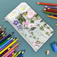 Image 1 of Bindweed and Woodruff, Wild Flowers Guide Book Page Pencil Case