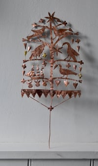 Image 1 of Folk tree with birds, galleon and fruit