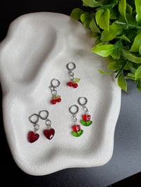 Image 2 of Cute Simple Valentines Earrings Set of 3