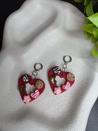Image 2 of Heart shaped Valentines Sweets Earrings