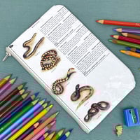 Image 2 of Cobra, Snakes, Reptiles Book Page Pencil Case